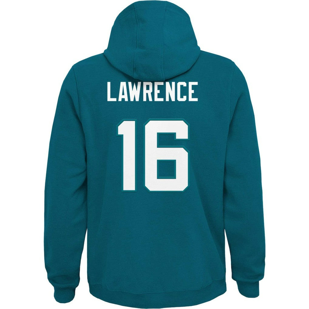 Trevor Lawrence Jacksonville Jaguars Youth Mainliner Player Name & Number Pullover Hoodie - Teal - NFL
