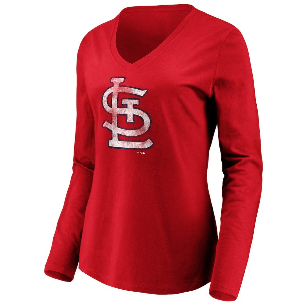 St. Louis Cardinals Women's Team Long Sleeve V-Neck T-Shirt Outlet