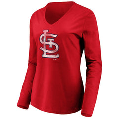 St. Louis Cardinals Women's Team Long Sleeve V-Neck T-Shirt Outlet