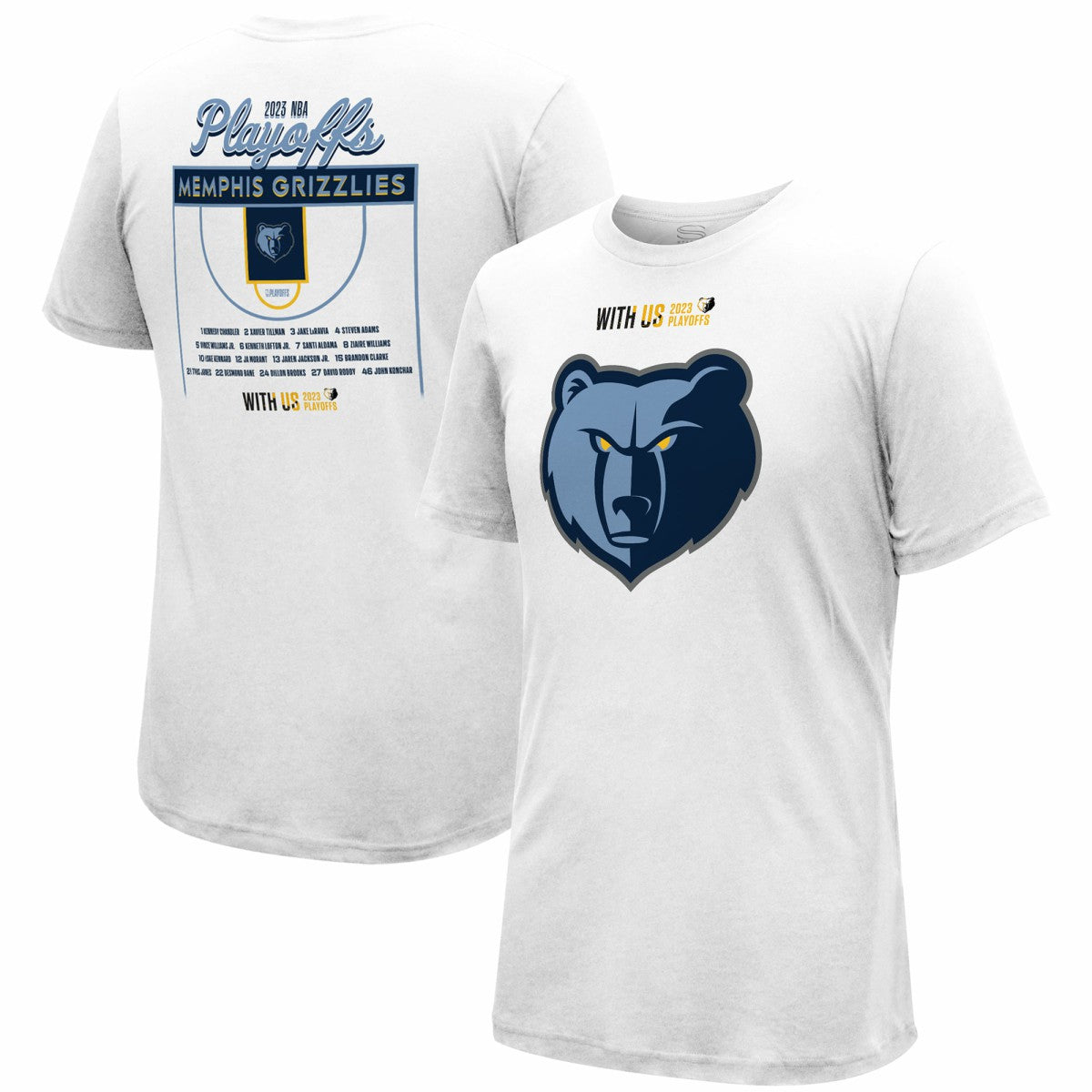 Memphis Grizzlies Stadium Essentials Unisex 2023 NBA Playoffs Roster T-Shirt White