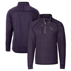 Minnesota Vikings Cutter & Buck Helmet Mainsail Sweater-Knit Half-Zip Pullover Jacket - Purple - NFL