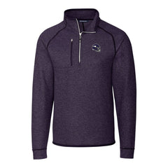 Minnesota Vikings Cutter & Buck Helmet Mainsail Sweater-Knit Half-Zip Pullover Jacket - Purple - NFL