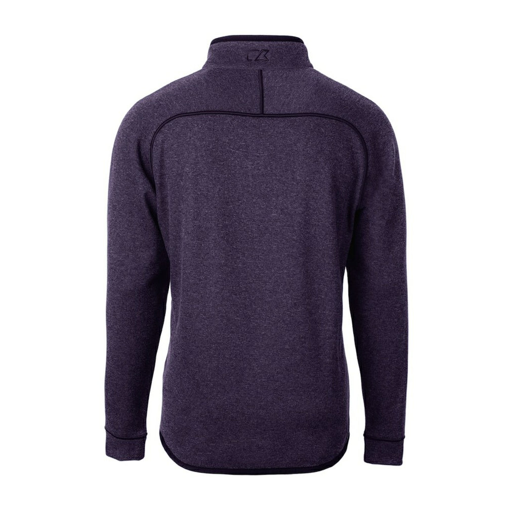 Minnesota Vikings Cutter & Buck Helmet Mainsail Sweater-Knit Half-Zip Pullover Jacket - Purple - NFL