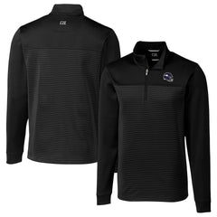 Minnesota Vikings Cutter & Buck Traverse Stripe Stretch Quarter-Zip Pullover Top - Black - NFL