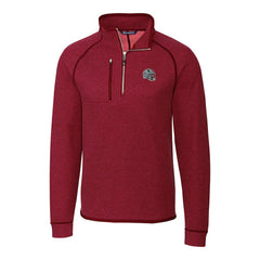 New England Patriots Cutter & Buck Helmet Mainsail Sweater-Knit Half-Zip Pullover Jacket - Red - NFL