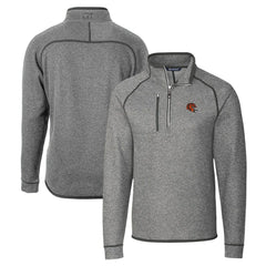Cincinnati Bengals Cutter & Buck Helmet Mainsail Sweater-Knit Half-Zip Pullover Jacket - Silver - NFL
