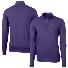 Minnesota Vikings Cutter & Buck Helmet Virtue Eco Pique Recycled Quarter-Zip Pullover Top - Purple - NFL