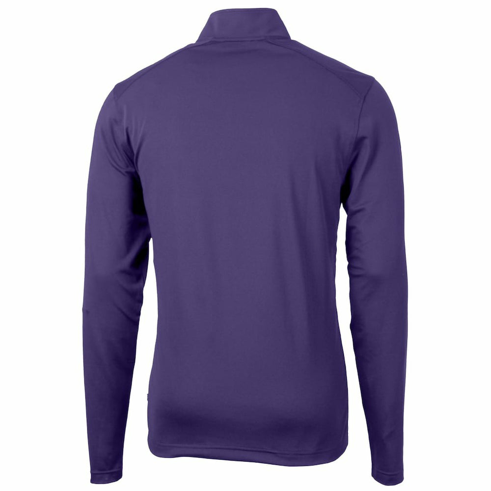 Minnesota Vikings Cutter & Buck Helmet Virtue Eco Pique Recycled Quarter-Zip Pullover Top - Purple - NFL