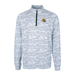 Green Bay Packers Cutter & Buck Helmet Traverse Camo Print Stretch Quarter-Zip Pullover Top - Charcoal - NFL