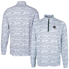 Tampa Bay Buccaneers Cutter & Buck Helmet Traverse Camo Print Stretch Quarter-Zip Pullover Top - Charcoal - NFL