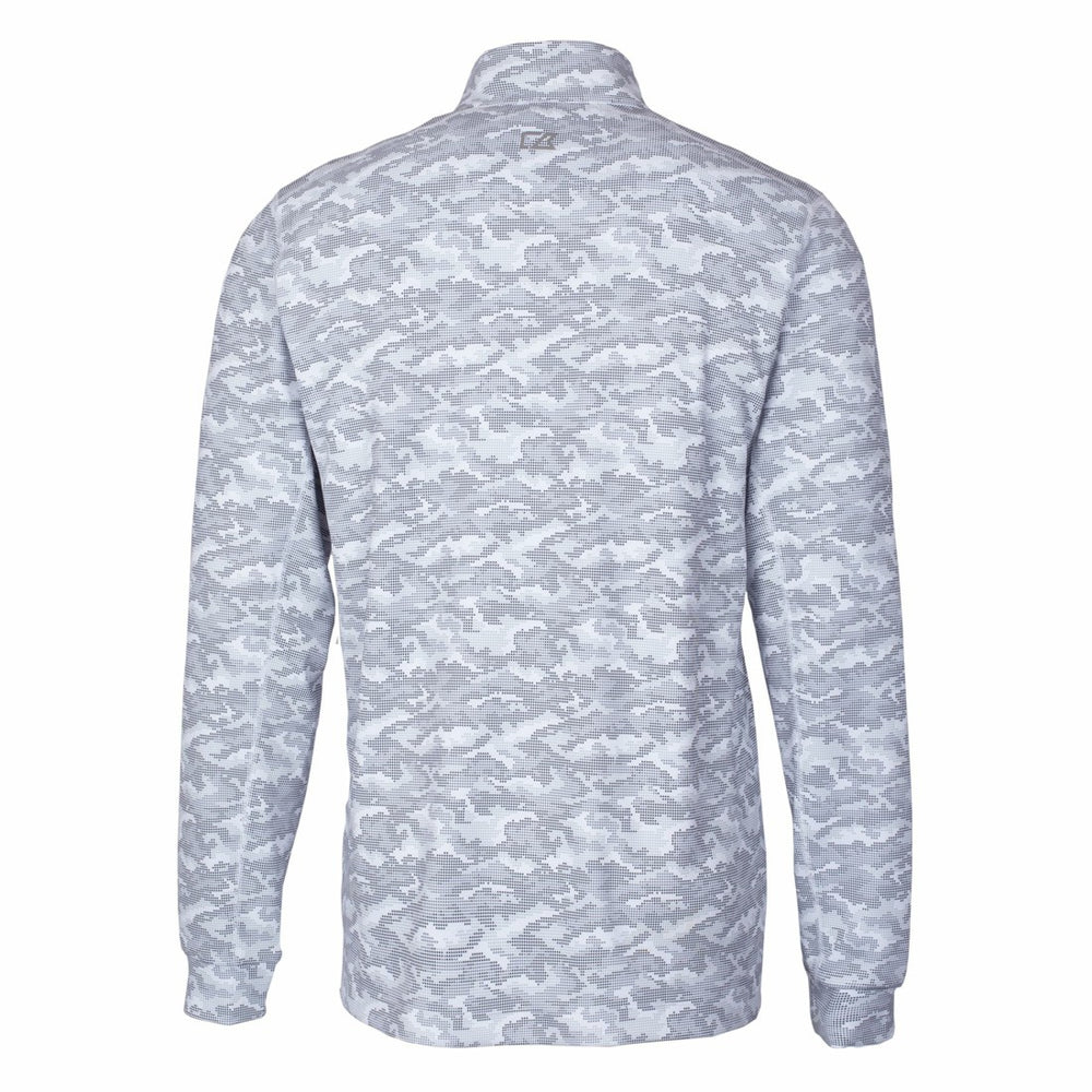 Tampa Bay Buccaneers Cutter & Buck Helmet Traverse Camo Print Stretch Quarter-Zip Pullover Top - Charcoal - NFL