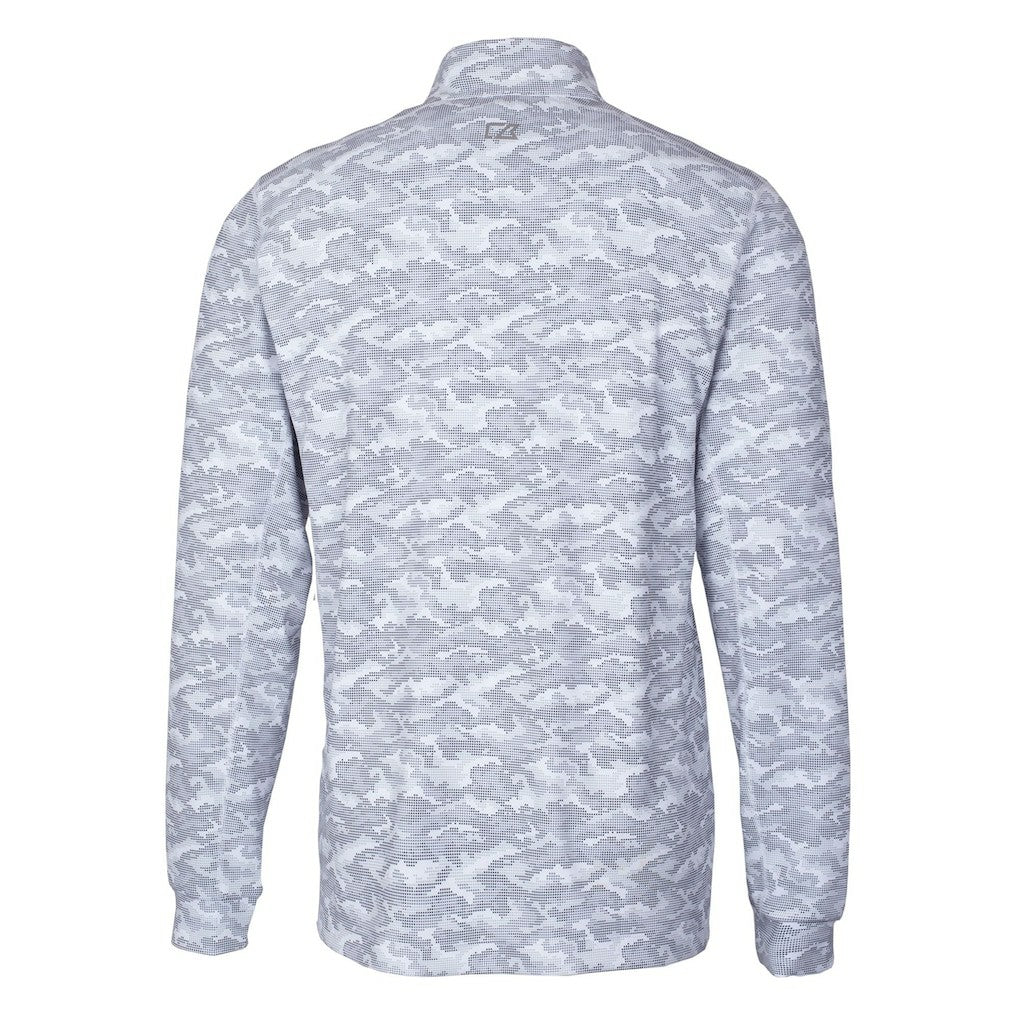 Washington Commanders Cutter & Buck Helmet Traverse Camo Print Stretch Quarter-Zip Pullover Top - Charcoal - NFL