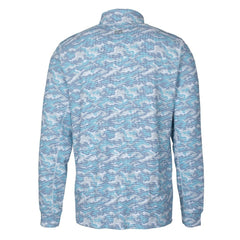 Buffalo Bills Cutter & Buck Helmet Traverse Camo Print Stretch Quarter-Zip Pullover Top - Light Blue - NFL