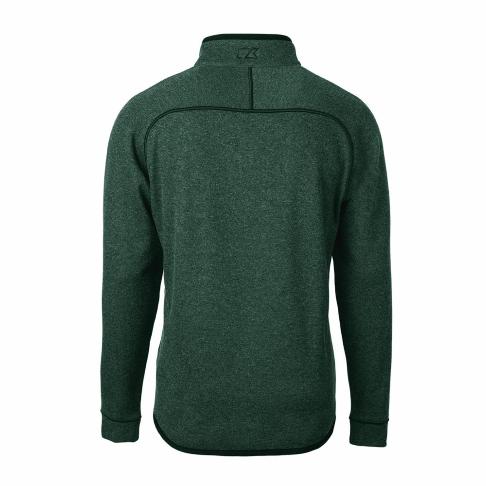 Green Bay Packers Cutter & Buck Helmet Mainsail Sweater-Knit Half-Zip Pullover Jacket - Hunter Green - NFL