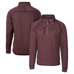 Washington Commanders Cutter & Buck Helmet Mainsail Sweater-Knit Half-Zip Pullover Jacket - Burgundy - NFL