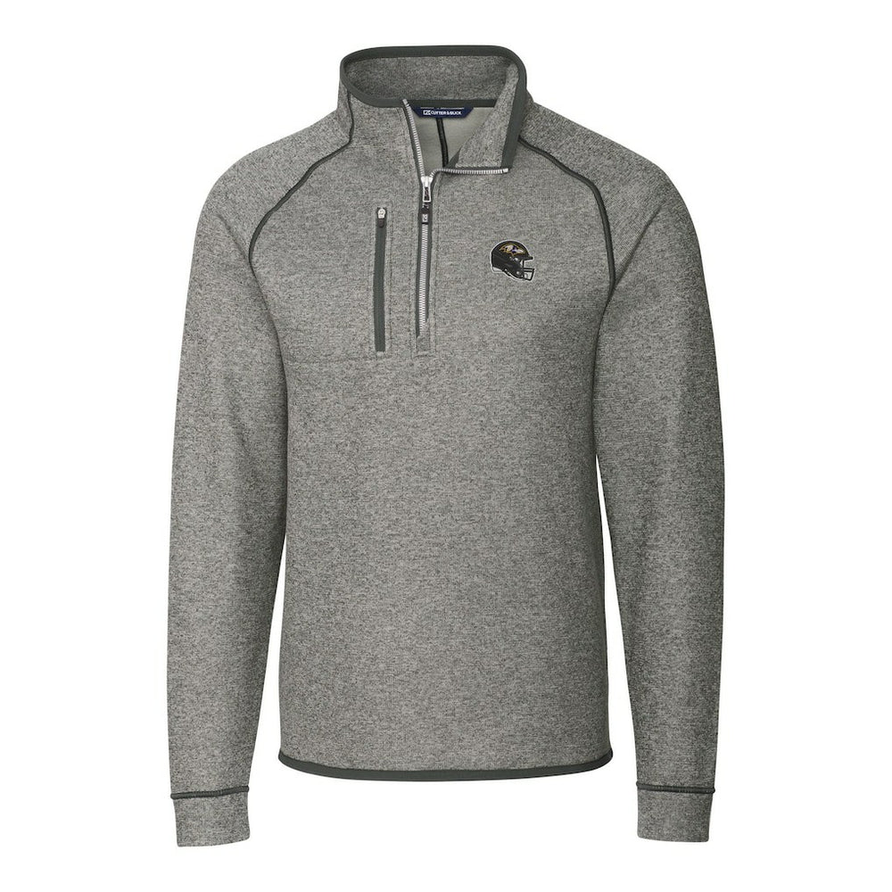 Baltimore Ravens Cutter & Buck Helmet Mainsail Sweater-Knit Half-Zip Pullover Jacket - Silver - NFL