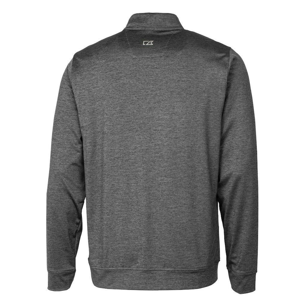 Green Bay Packers Cutter & Buck Helmet Stealth Heathered Quarter-Zip Pullover Top - Gray - NFL