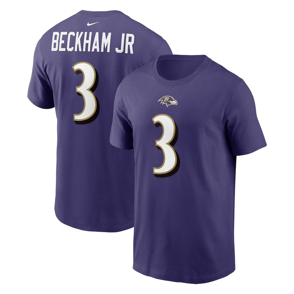Odell Beckham Jr. Baltimore Ravens Player Name & Number T-Shirt - Purple - Nike