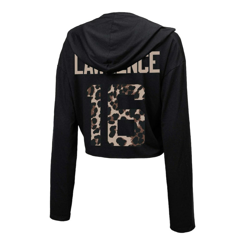 Trevor Lawrence Jacksonville Jaguars Majestic Threads Women's Leopard Player Name & Number Long Sleeve Cropped Hoodie - Black - NFL