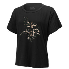 Justin Jefferson Minnesota Vikings Majestic Threads Women's Leopard Player Name & Number T-Shirt - Black - NFL