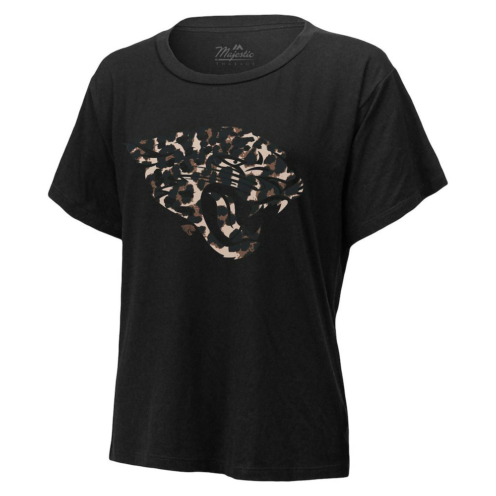 Trevor Lawrence Jacksonville Jaguars Majestic Threads Women's Leopard Player Name & Number T-Shirt - Black - NFL