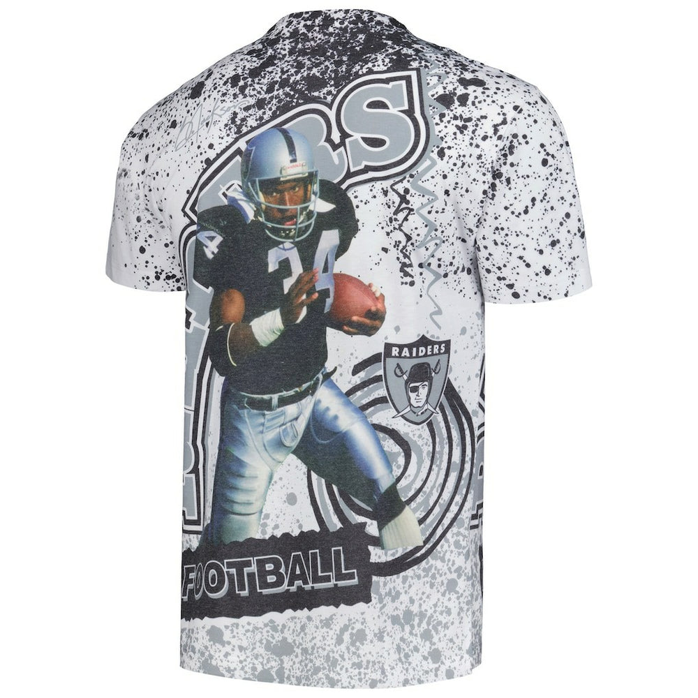 Bo Jackson Las Vegas Raiders Retired Player Name & Number Burst T-Shirt - White - Mitchell & Ness