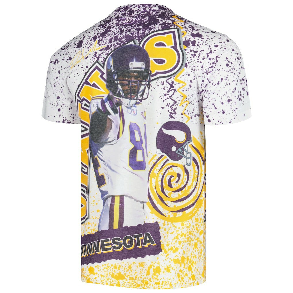 Randy Moss Minnesota Vikings Retired Player Name & Number Burst T-Shirt - White - Mitchell & Ness
