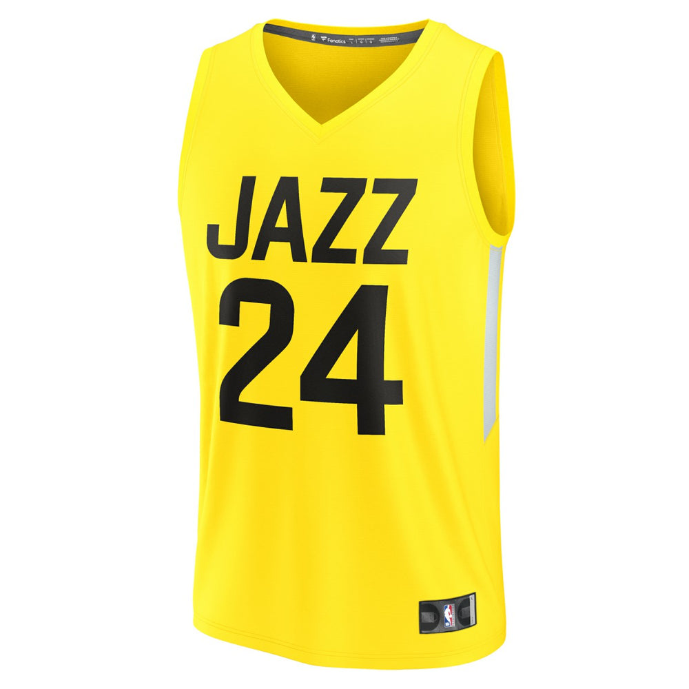 Fanatics Walker Kessler Utah Jazz Youth Fast Break Player Jersey Icon Edition Yellow