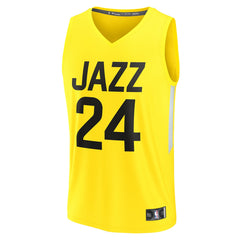 Fanatics Walker Kessler Utah Jazz Youth Fast Break Player Jersey Icon Edition Yellow