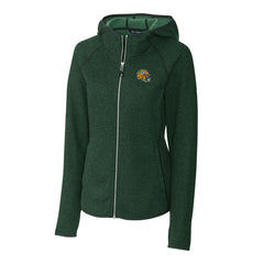 Green Bay Packers Cutter & Buck Women's Helmet Logo Mainsail Sweater-Knit Full-Zip Hoodie - Green - NFL