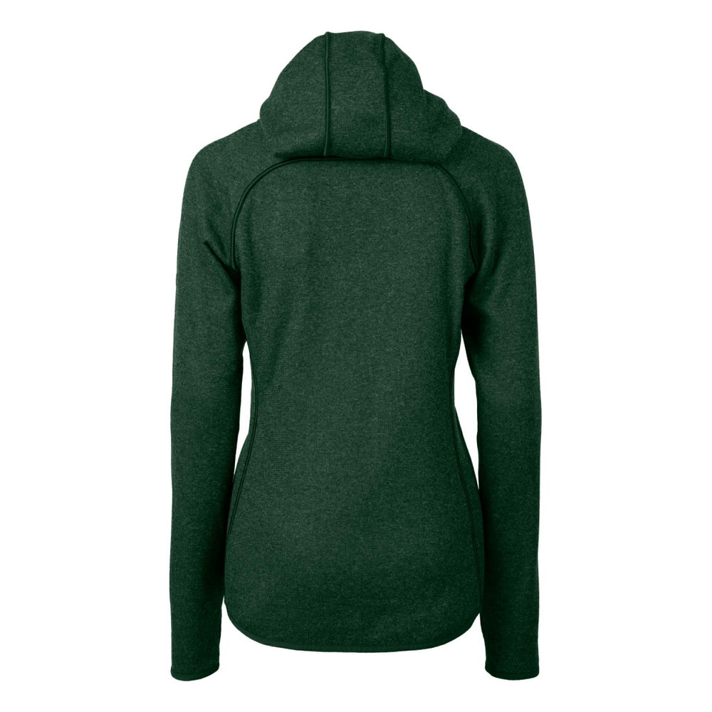 Green Bay Packers Cutter & Buck Women's Helmet Logo Mainsail Sweater-Knit Full-Zip Hoodie - Green - NFL