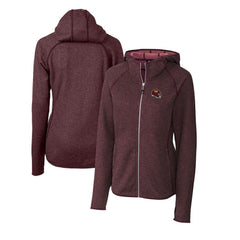 Washington Commanders Cutter & Buck Women's Helmet Logo Mainsail Sweater-Knit Full-Zip Hoodie - Burgundy - NFL