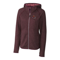 Washington Commanders Cutter & Buck Women's Helmet Logo Mainsail Sweater-Knit Full-Zip Hoodie - Burgundy - NFL