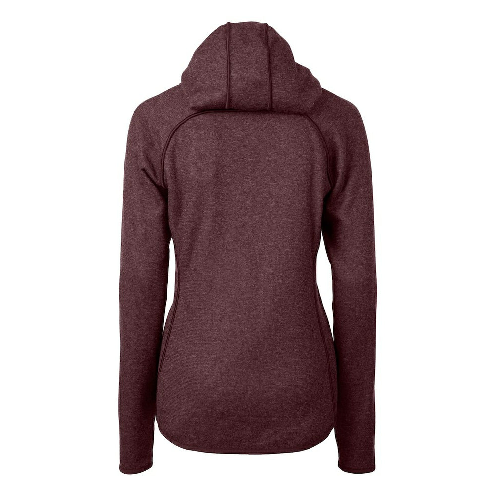Washington Commanders Cutter & Buck Women's Helmet Logo Mainsail Sweater-Knit Full-Zip Hoodie - Burgundy - NFL