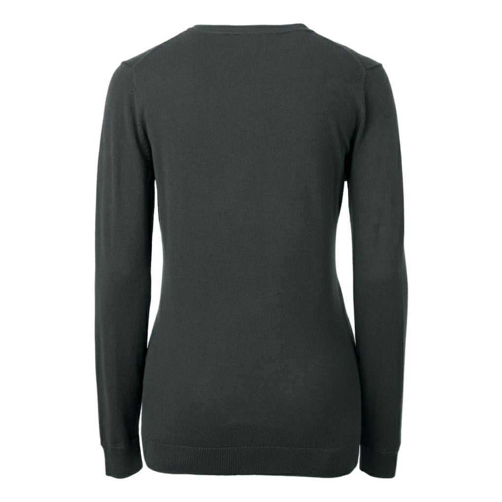 New Orleans Saints Cutter & Buck Women's Helmet Logo Lakemont Tri-Blend V-Neck Pullover Sweater - Charcoal - NFL