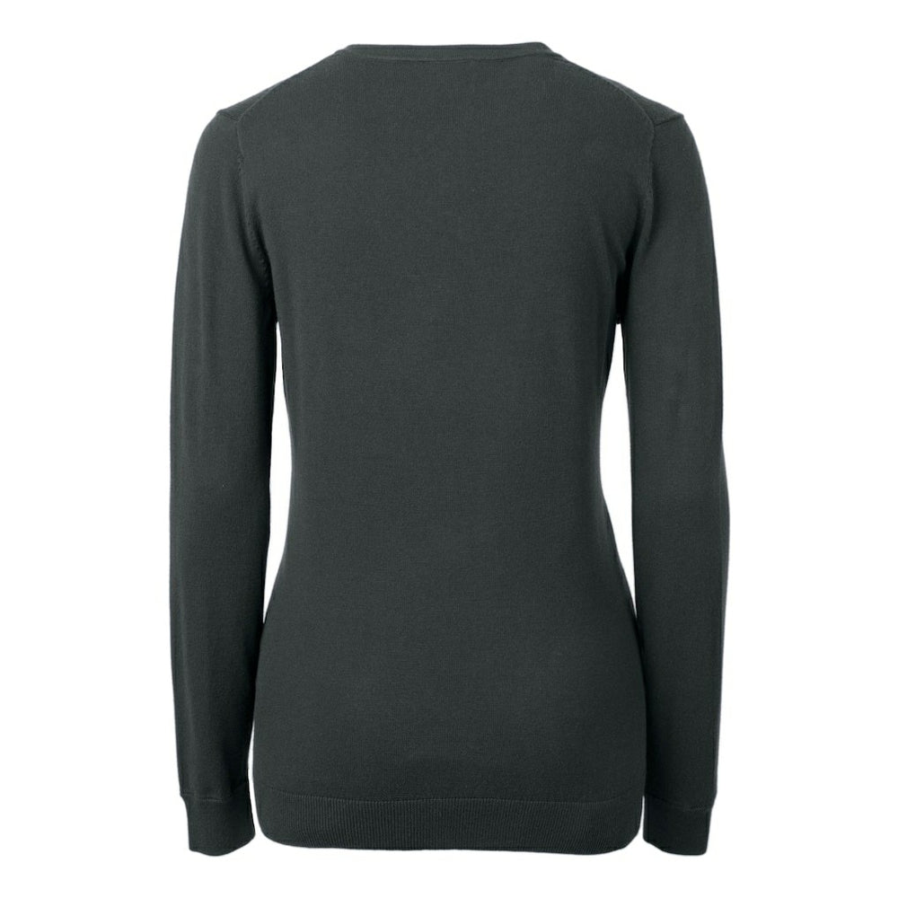 New Orleans Saints Cutter & Buck Women's Helmet Logo Lakemont Tri-Blend V-Neck Pullover Sweater - Charcoal - NFL