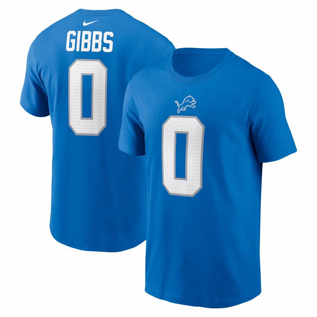 Jahmyr Gibbs Detroit Lions Name & Number T-Shirt - Blue - Nike