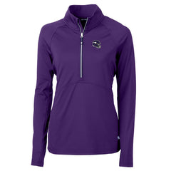 Minnesota Vikings Cutter & Buck Women's Helmet Logo Adapt Eco Knit Stretch Recycled Half-Zip Pullover Top - Purple - NFL