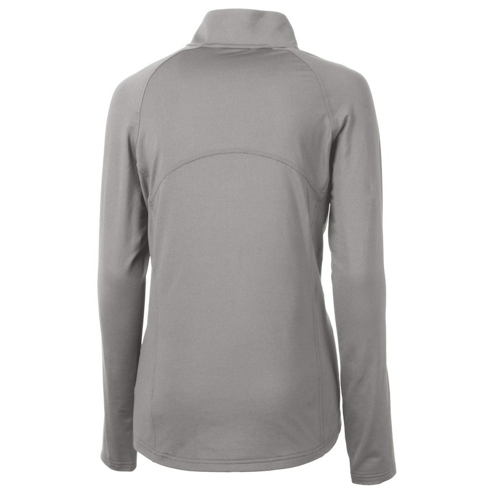 New York Jets Cutter & Buck Women's Helmet Logo Adapt Eco Knit Stretch Recycled Half-Zip Pullover Top - Gray - NFL