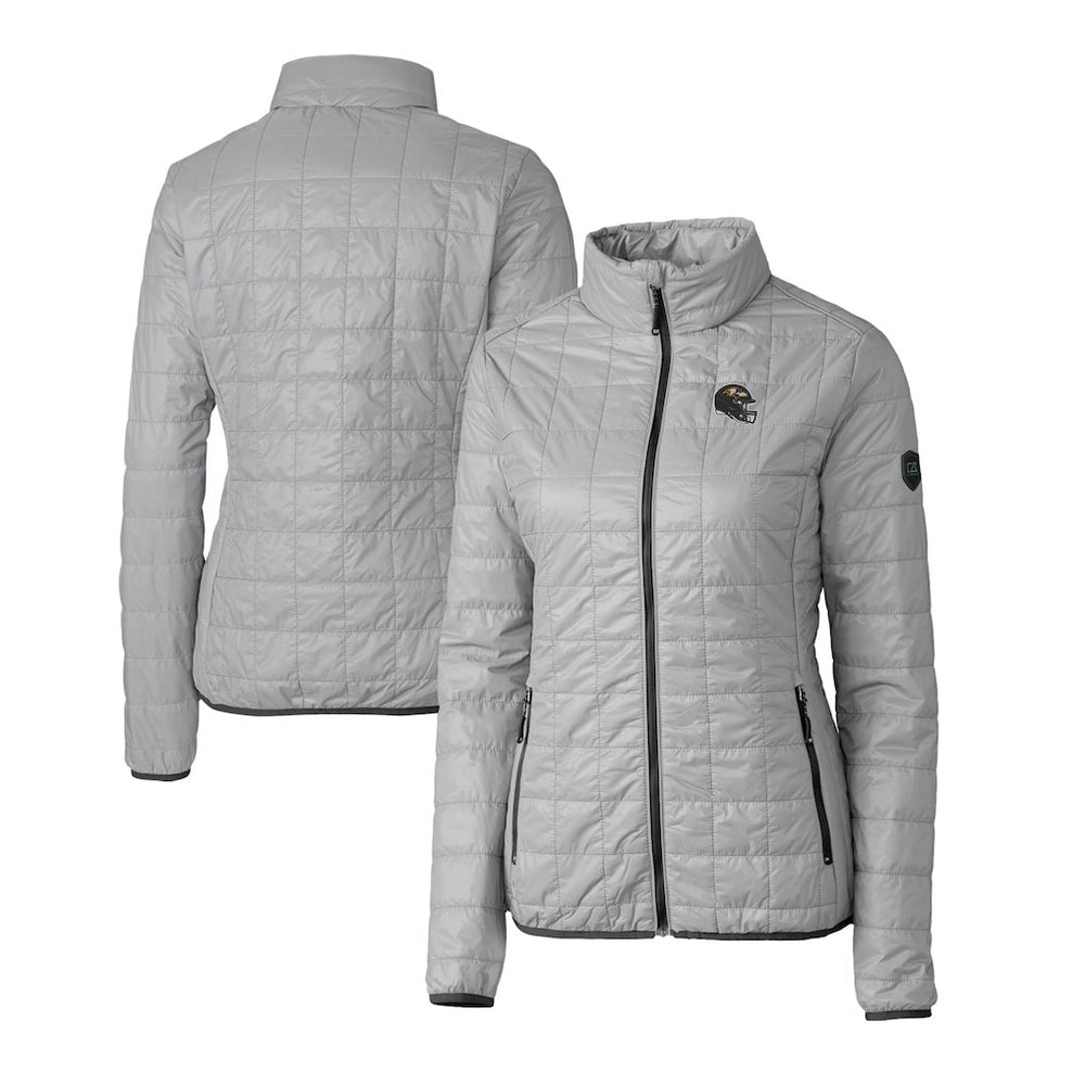Baltimore Ravens Cutter & Buck Women's Helmet Logo Rainier PrimaLoft Eco Insulated Full-Zip Puffer Jacket - Gray - NFL
