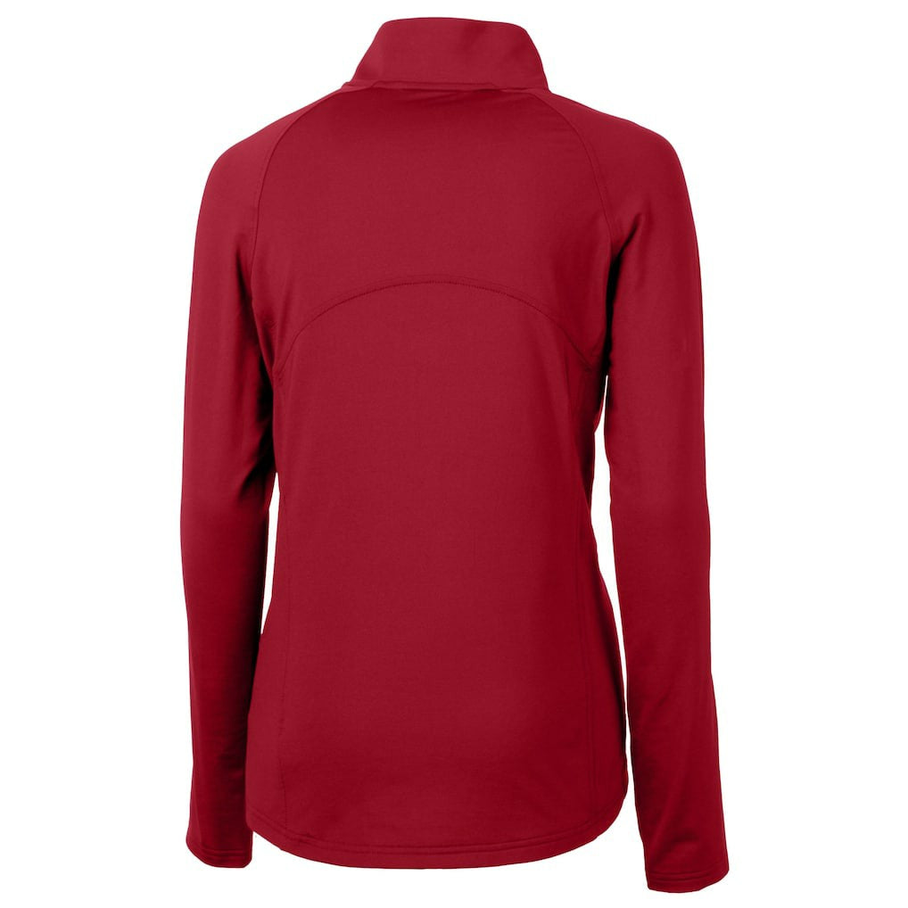 Kansas City Chiefs Cutter & Buck Women's Helmet Logo Adapt Eco Knit Stretch Recycled Half-Zip Pullover Top - Red - NFL