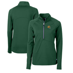 Green Bay Packers Cutter & Buck Women's Helmet Logo Adapt Eco Knit Stretch Recycled Half-Zip Pullover Top - Green - NFL