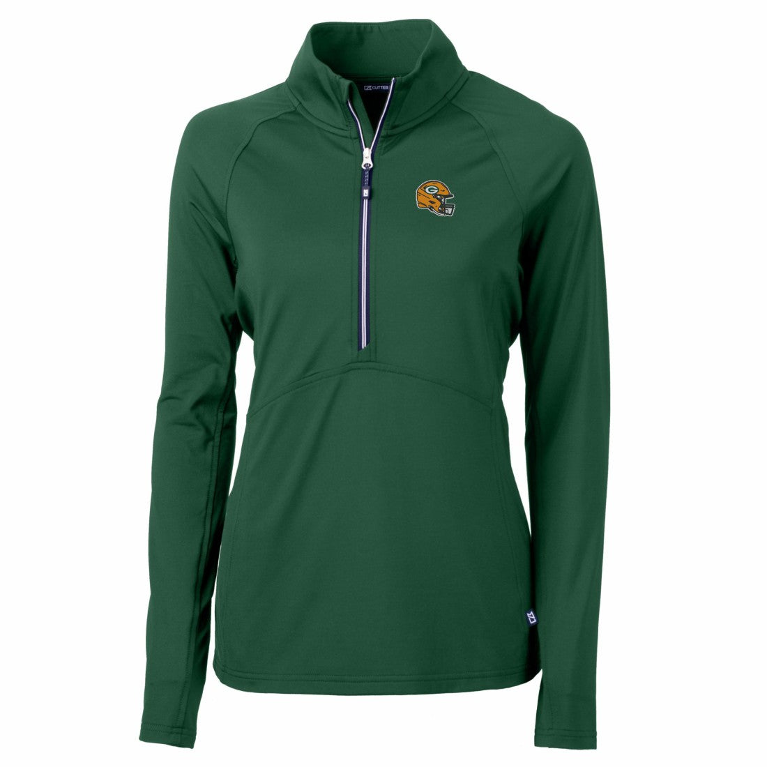 Green Bay Packers Cutter & Buck Women's Helmet Logo Adapt Eco Knit Stretch Recycled Half-Zip Pullover Top - Green - NFL