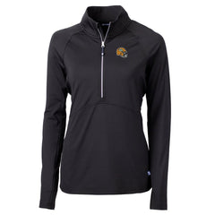 Green Bay Packers Cutter & Buck Women's Helmet Logo Adapt Eco Knit Stretch Recycled Half-Zip Pullover Top - Black - NFL