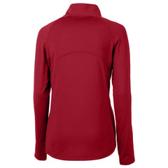 Houston Texans Cutter & Buck Women's Helmet Logo Adapt Eco Knit Stretch Recycled Half-Zip Pullover Top - Red - NFL