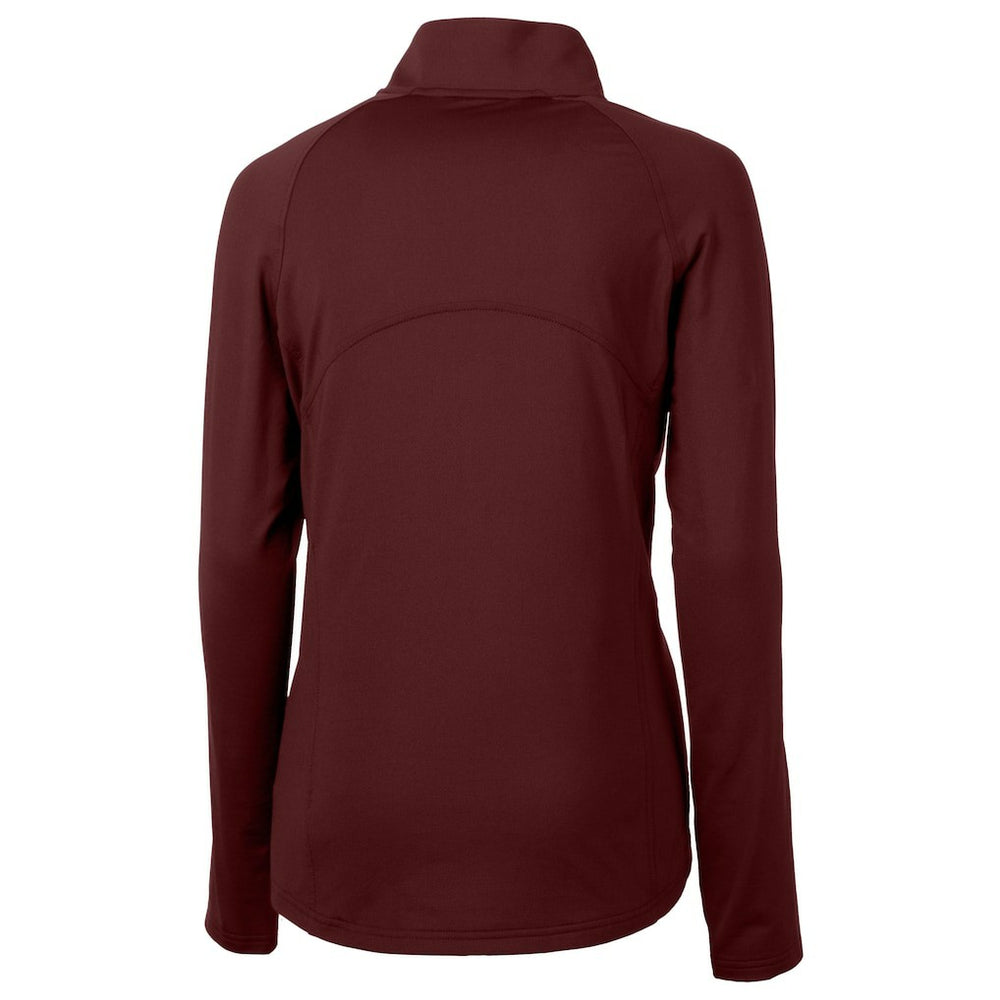 Washington Commanders Cutter & Buck Women's Helmet Logo Adapt Eco Knit Stretch Recycled Half-Zip Pullover Top - Burgundy - NFL