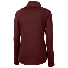 Washington Commanders Cutter & Buck Women's Helmet Logo Adapt Eco Knit Stretch Recycled Half-Zip Pullover Top - Burgundy - NFL