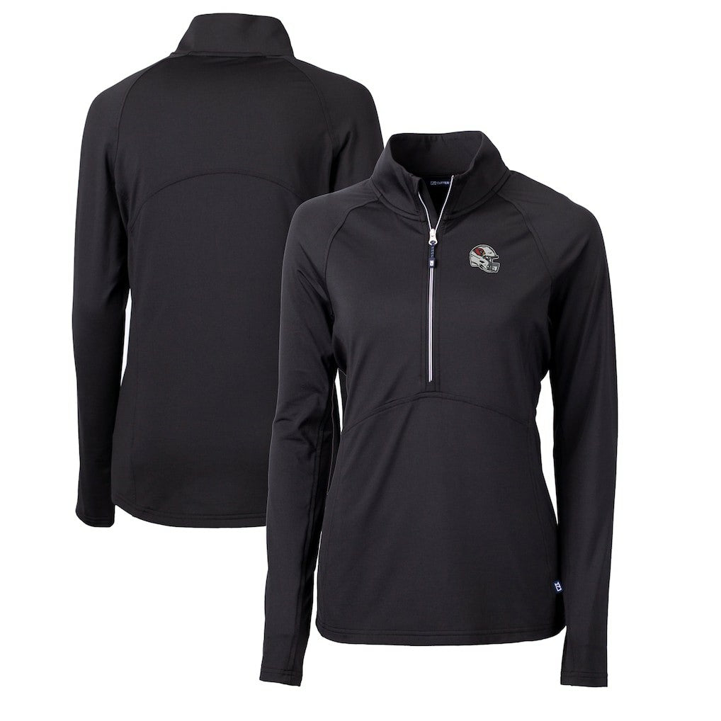 Arizona Cardinals Cutter & Buck Women's Helmet Logo Adapt Eco Knit Stretch Recycled Half-Zip Pullover Top - Black - NFL