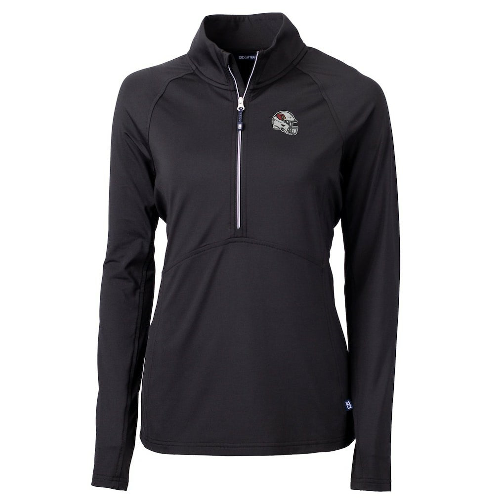 Arizona Cardinals Cutter & Buck Women's Helmet Logo Adapt Eco Knit Stretch Recycled Half-Zip Pullover Top - Black - NFL