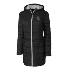 Baltimore Ravens Cutter & Buck Women's Helmet Logo Rainier Primaloft Eco Insulated Hooded Long Coat - Black - NFL